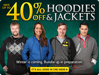 Up to 40% off Costume Hoodies & Themed Jackets at ThinkGeek