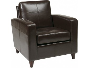 58% off Office Star Venus Casual Espresso Faux Leather Club Chair