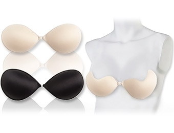 81% off 2-Pack: Invisible Adhesive Silicone Strapless Bras (Full/Half)