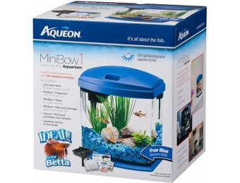50% off Aqueon MiniBow Blue LED Desktop Fish Aquarium Kit
