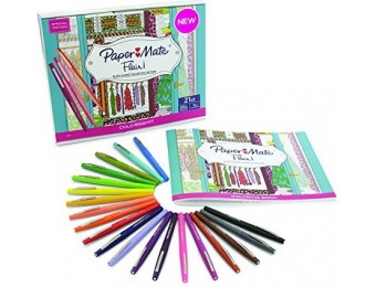 62% off Paper Mate Flair Felt Tip Pens with Adult Coloring Book