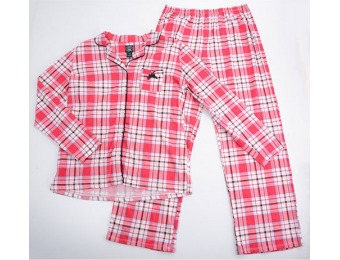 75% off Laura Ashley Long Sleeve Notch Collar Plaid Pajama Set