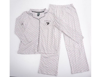 75% off Laura Ashley Long Sleeve Heart Stripe Pajama Set