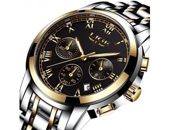 80% off Luxury Steel Band Men's Wrist Watch with Chronograph
