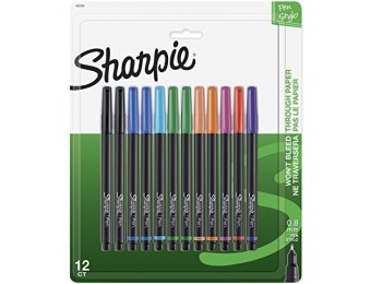 68% off Sharpie Pen, Fine Point, Assorted Colors, 12-Count