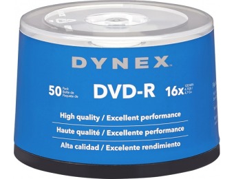 56% off Dynex 16x DVD-R Discs 50-Pack