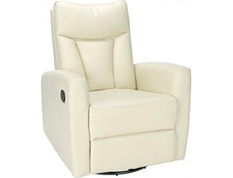 90% off Monarch Ivory Bonded Leather Swivel Glider Recliner