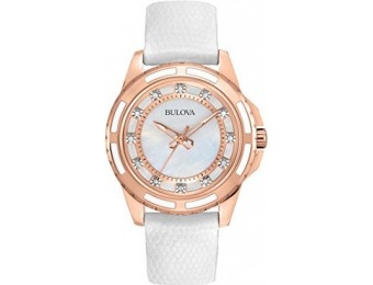 $194 off Bulova Women's Diamond-Accented Watch with Leather Band