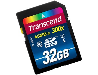 53% off Transcend 32GB SDHC Class 10 UHS-I Memory Card