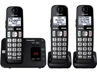 70% off Panasonic KX-TGE433B Cordless Phone with Answering Machine