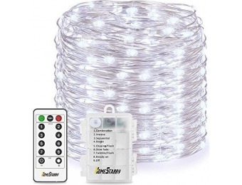 82% off Battery Powered Cool White 33' String Lights With Remote