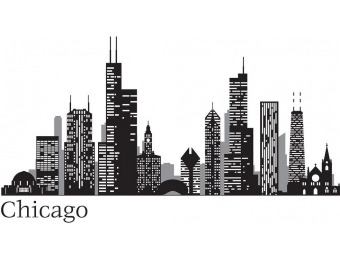 59% off WallPOPs Black Chicago Cityscape Wall Decal