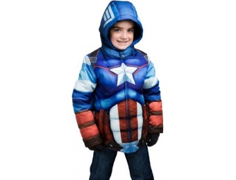 80% off Captain America Puffer Kids Superhero Jacket