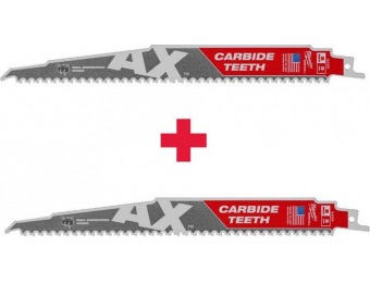 50% off Milwaukee 9" 5 TPI with Carbide Axe Sawzall Blade (2-Pack)