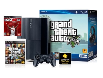500GB PS3 Grand Theft Auto V Bundle w/ NBA 2K14 & $50 eCard