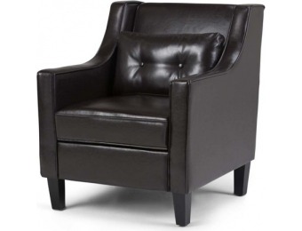 84% off Ashland Club Chair Tanners Brown Faux Leather - Simpli Home
