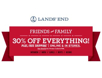 Lands' End Friends & Family Coupon: 30% off Sitewide