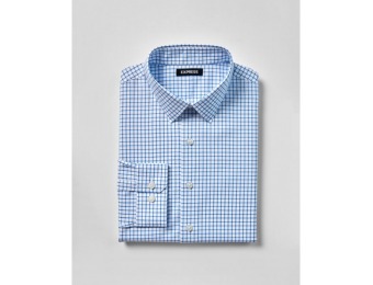 71% off Express Mens Slim Check Point Collar Dress Shirt