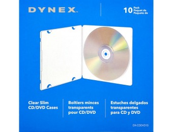 50% off Dynex Slim CD/DVD Cases (10-Pack)