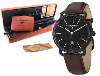 $286 off Stuhrling Original 768.03 Classic Ascot Leather Watch