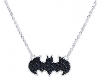 95% off Girls Silver Plated Brass Batman Crystal Logo Necklace