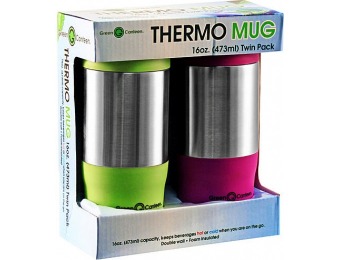 50% off Twin Pack 20 oz. Stainless Steel Travel Mugs