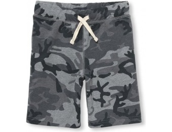 76% off Boys Camo Printed Terry Knit Shorts - Gray