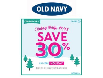 Extra 30% off Everyday Steals & Clearance Items at Old Navy