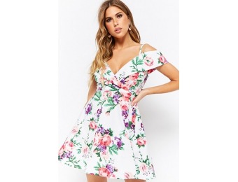 50% off Floral Open-Shoulder Dress