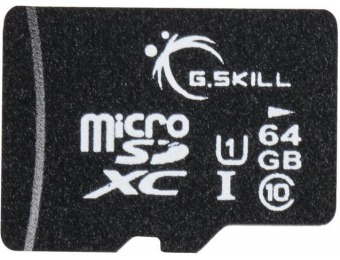 79% off G.Skill 64GB microSDXC UHS-I/U1 Memory Card with Adapter