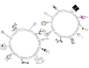89% off Silver Plated 10-Charm Bracelet (Fun & Games or Fairy Tale)