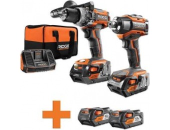 $219 off RIDGID Lithium-Ion Brushless Drill / Driver Combo Kit