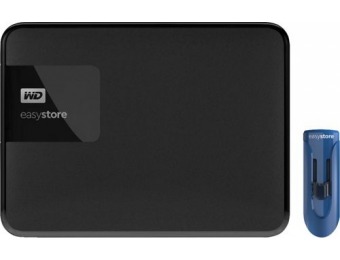$110 off WD Easystore 4TB USB 3.0 Portable Hard Drive + 32GB USB