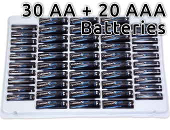 30% off Chrome Pro Series (30) AA + (20) AAA Alkaline Batteries Pack