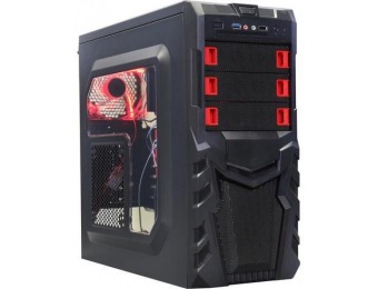 46% off LOGISYS Computer CS380RD Black / Red Computer Case