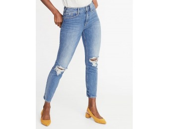 50% off Secret-Slim Distressed Power Straight Ankle Jeans