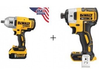 $189 off DeWalt 1/2" Cordless Impact Wrench Kit with Detent Anvil Driver