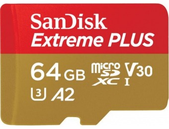 $117 off SanDisk Extreme PLUS 64GB microSDXC UHS-I Memory Card