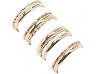 83% off Etched & Solid Ring Set