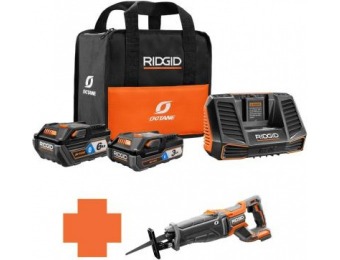 $139 off RIDGID Octane Brushless Recip Saw Battery and Charger Kit