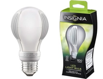 56% off Insignia 800-Lumen, 60W Equiv Dimmable LED Light Bulb