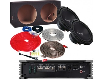 $80 off Kenwood 500W Class D Amp, Two 12" Subwoofers Package