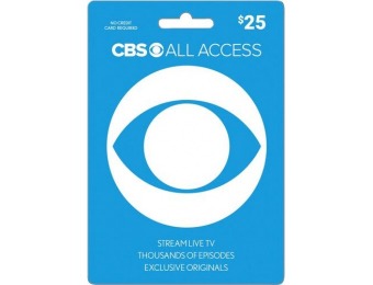 15% off CBS All Access $25 Gift Card