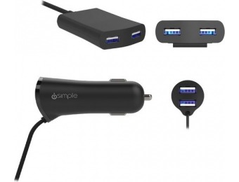 43% off iSimple 4 USB Port Car Power Adapter