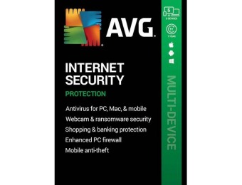 80% off AVG Internet Security (5 Devices) - Android|Mac|Windows