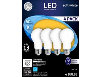 62% off GE 800-Lumen, 8W Dimmable LED Light Bulb