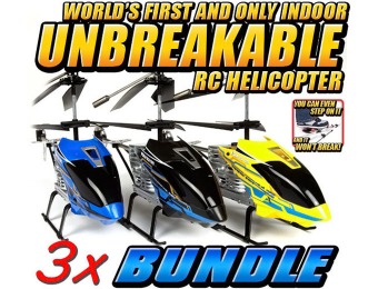 $54 off Nano Hercules Unbreakable 3.5CH RC Helicopter 3-Pack Bundle