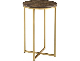 $26 off Walker Edison Modern Glam Side Table - Dark Walnut & Gold