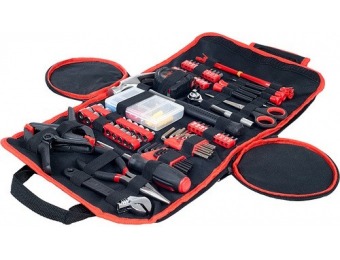 $10 off 86 Piece Hand Tool Kit with Roll Up Carry Case
