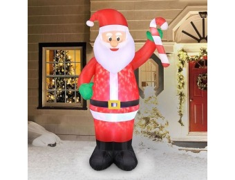 $30 off 7’ Inflatable Swirling Lights Santa with Candy Cane